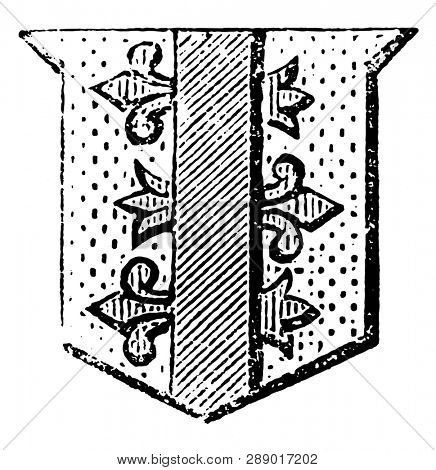 Pale Counter Flory have a points of the flowers run alternately, vintage line drawing or engraving illustration.