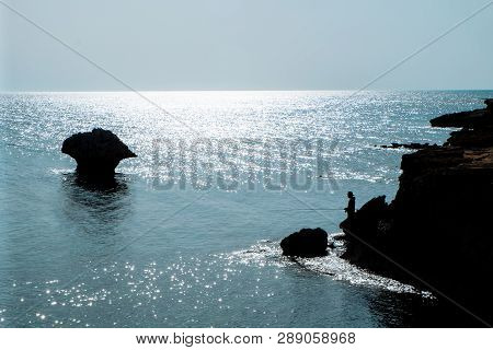 Sea Caves Near Cape Greko. Mediterranean Sea