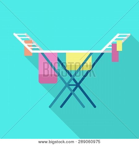 Clothes Dry Stand Icon. Flat Illustration Of Clothes Dry Stand Icon For Web Design