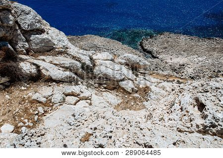 Sea Caves Near Cape Greko. Mediterranean Sea