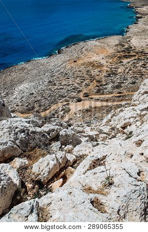 Sea Caves Near Cape Greko. Mediterranean Sea