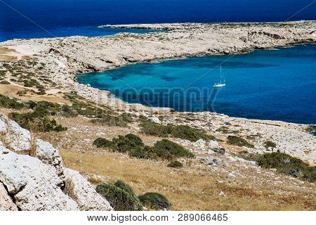 Sea Caves Near Cape Greko. Mediterranean Sea