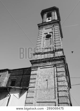 San Giuseppe Church In Alba In Black And White