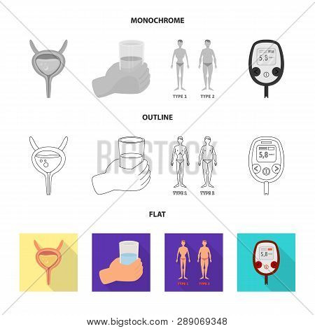 Isolated Object Of Diet And Treatment  Sign. Set Of Diet And Medicine Stock Vector Illustration.