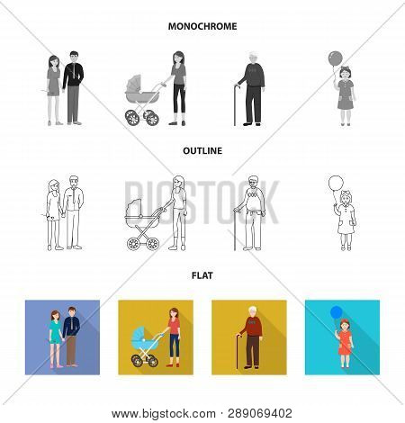 Vector Design Of Character And Avatar  Symbol. Set Of Character And Portrait Vector Icon For Stock.