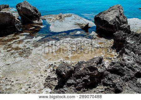 Sea Caves Near Cape Greko. Mediterranean Sea