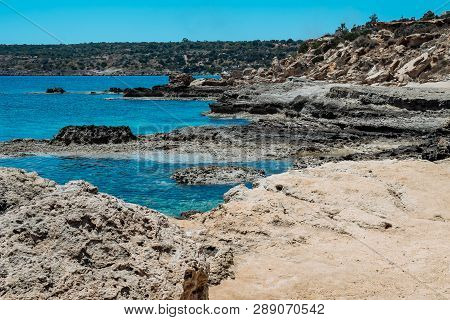 Sea Caves Near Cape Greko. Mediterranean Sea