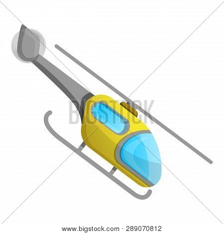 Yellow Personal Helicopter Icon. Cartoon Of Yellow Personal Helicopter Icon For Web Design Isolated 