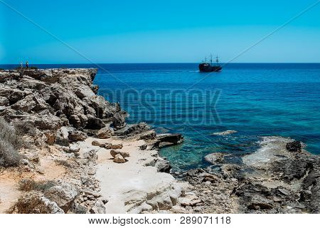 Cyprus - Mediterranean Sea Coast. Sea Caves Near Ayia Napa.