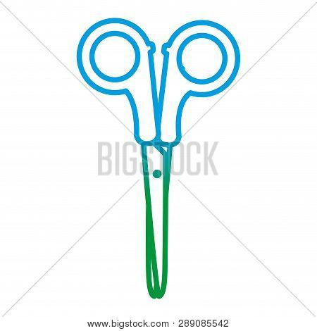 Degraded Line Artistic Scissors School Utensil Design Vector Illustration