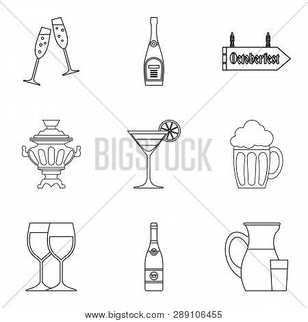 Bruderschaft Icons Set. Outline Set Of 9 Bruderschaft Icons For Web Isolated On White Background