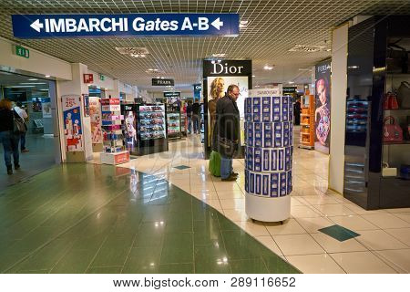 LINATE, ITALY - CIRCA NOVEMBER, 2017: cosmetics on display at Milan Linate Airport.