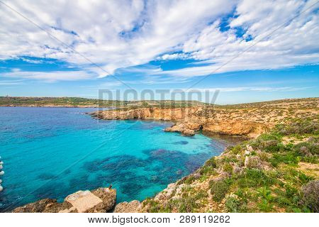 Beautiful Landscape Of Blue Lagoon Of Malta