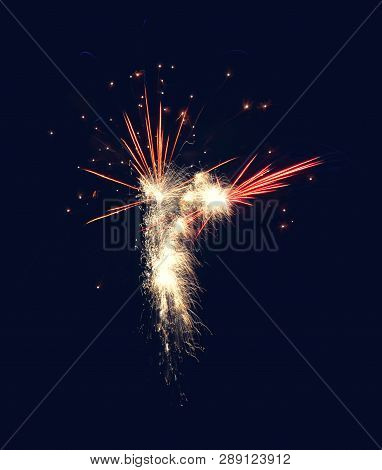 Big Bright Ireworks On The Black Background