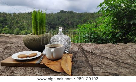 Coffee And Tea Testing On The Wood Table Bali, Indonesia