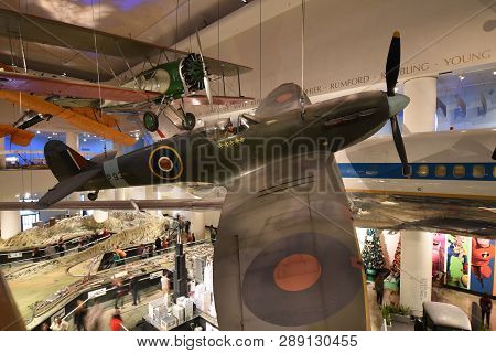 December 15, 2018, Chicago, Il British Supermarine Spitfire F Mk.ia P9306  On Display At The Museum 