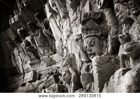 Dazu Rock Carvings as the World Heritage Site located in suburb Chongqing, China