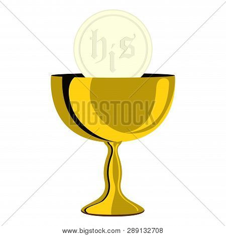 Communion Chalice And Host. Vector Illustration Design