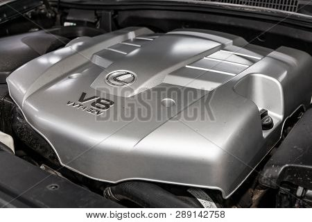 Novosibirsk, Russia - March 11, 2019:  Lexus Lx-470,close-up Of The Engine, Front View. Photography 