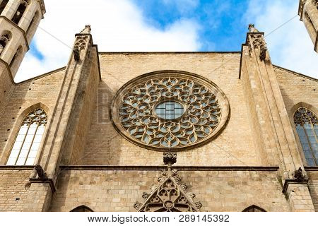 Santa Maria Del Mar (1383) Is An Imposing Church In The Ribera District Of Barcelona, Spain