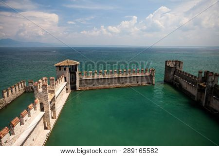 Rocca Scaligera Castle in Sirmione. Garda Lake, Italy