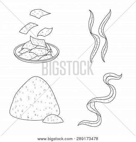 Vector Design Of Food And Vegan Symbol. Collection Of Food And Weed Vector Icon For Stock.