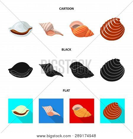 Vector Illustration Of Animal And Decoration Logo. Collection Of Animal And Ocean Vector Icon For St
