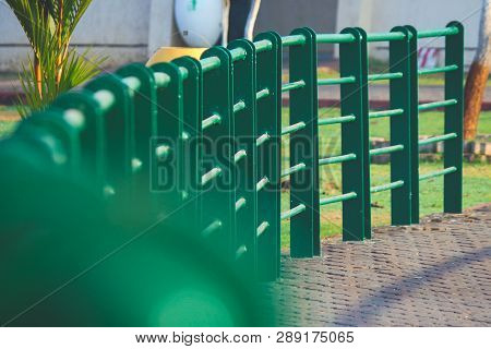 Amazing Curve Bridge Beside The River. This Bridge Also Be The Sidewalk Of The River Too. Tourist Co