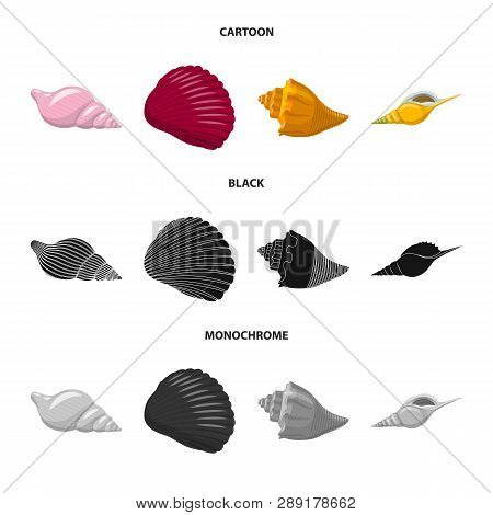 Vector Design Of Animal And Decoration Sign. Set Of Animal And Ocean Vector Icon For Stock.