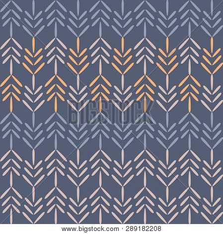 Vector Purple Woodland Chevron Seamless Pattern Background.