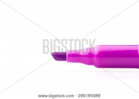 Violet Felt-tip Pen Isolated On White Background, Close Up