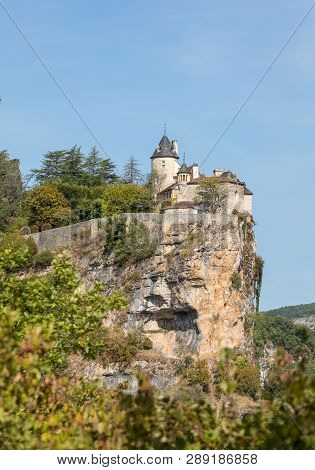 Castle Of Belcastel In Lacave. Lot, Midi-pyrenees, France