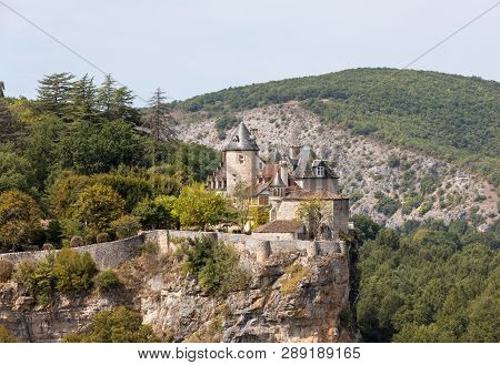 Castle Of Belcastel In Lacave. Lot, Midi-pyrenees, France