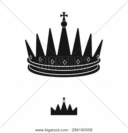 Vector Illustration Of King And Majestic Symbol. Set Of King And Gold Vector Icon For Stock.