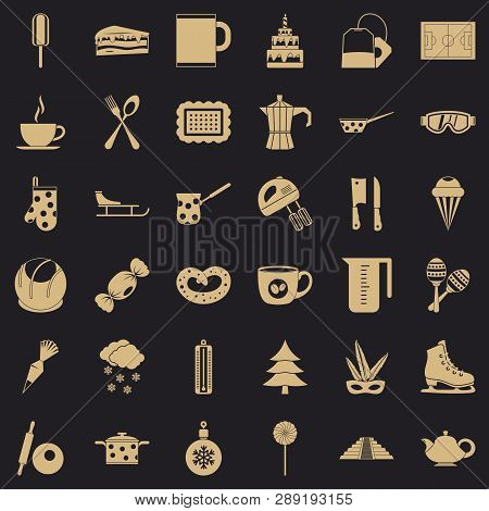 Coffee Drink Icons Set. Simple Style Of 36 Coffee Drink Vector Icons For Web For Any Design