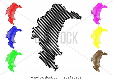 Yasothon Province (kingdom Of Thailand, Siam, Provinces Of Thailand) Map Vector Illustration, Scribb