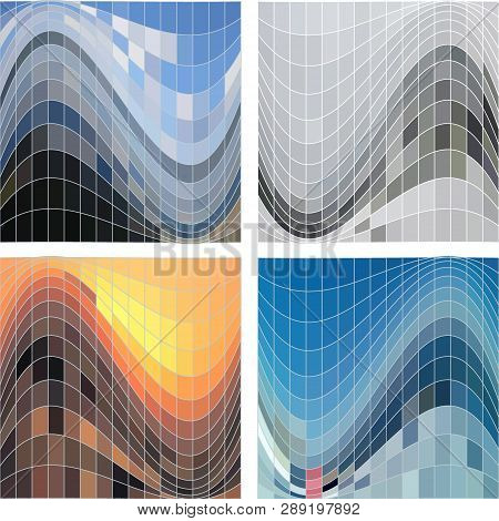 Abstract Blue Background Square Pattern. Vector. Eps10.