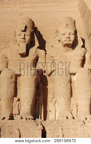 The Great Temple Of Rameses Ii In Abu Simbel , Egypt
