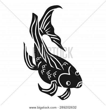 Goldfish Top View Icon. Simple Illustration Of Gold Fish Top View Icon For Web Design Isolated On Wh