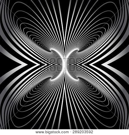 Abstract Pattern. 3d Illusion. Lines Texture. Vector Art.