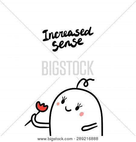 Increased Sense Early Symptom Of Pregnancy Hand Drawn Illustration With Cute Marshmallow
