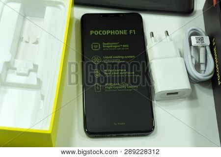 Jakarta, Indonesia - September 4, 2018: Dual Rear Camera Of The Xiaomi Pocophone F1 Android Flagship