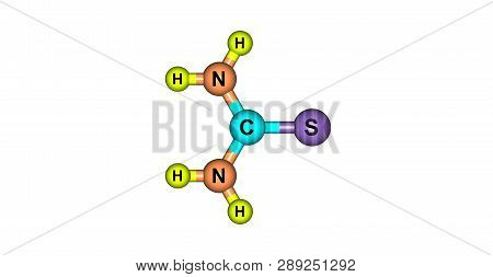 Thiourea Molecular Structure Isolated On White