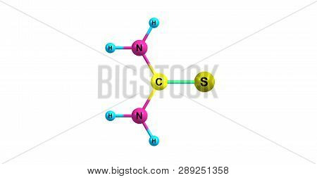 Thiourea Molecular Structure Isolated On White