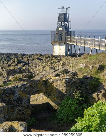Portishead Point Or Battery Point Lighthouse Built In 1931 
Portishead, Somerset, Uk