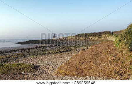 Woodhill Bay & Battery Point At Low Tide With Portishead Point Or Battery Point Lighthouse Built In 
