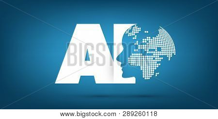 Machine Learning, Artificial Intelligence, Cloud Computing And Networks Design Concept With Earth Gl