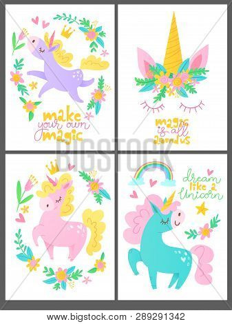 Sey Of Four Children Room Posters With