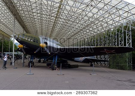 Moscow, Russia - June 20, 2018: Long-range Bomber Il-4 (db - 3f) In The Museum Of Military Equipment