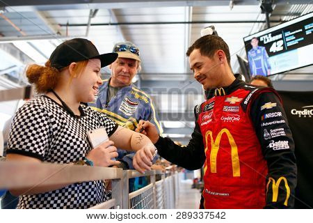 March 09, 2019 - Avondale, Arizona, USA: Kyle Larson (42) gets ready to practice for the Ticket Guardian 500 at ISM Raceway in Avondale, Arizona.